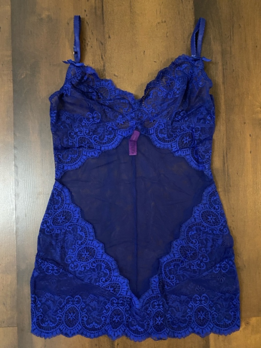 L’Agent by Agent Provocateur Cobalt Blue Lace Chemise Slip